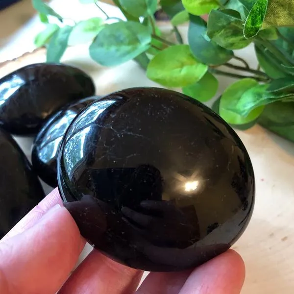 Black Tourmaline Palm Stone