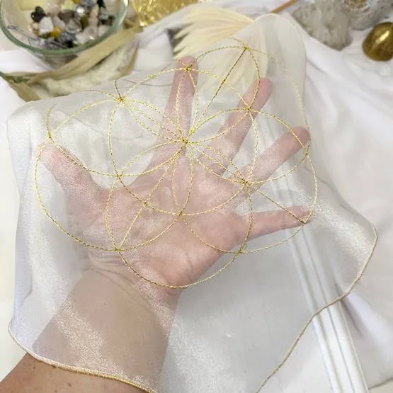 Seed of Life Crystal Grid Handcrafted Cloth