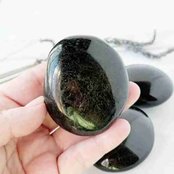 Black Tourmaline Palm Stone
