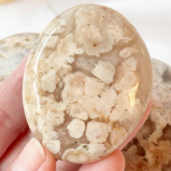 Flower Agate Palm Stone