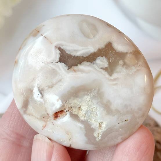 Flower Agate Palm Stone