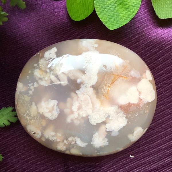 Flower Agate Palm Stone