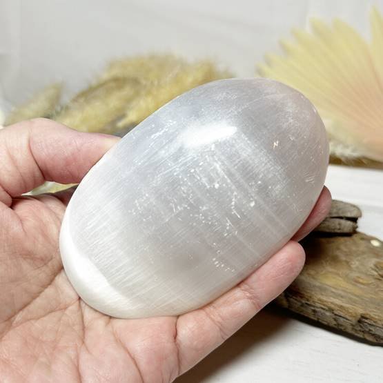 Large Satin Spar Selenite Palm Stone