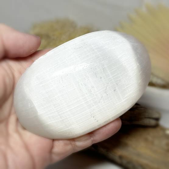 Large Satin Spar Selenite Palm Stone