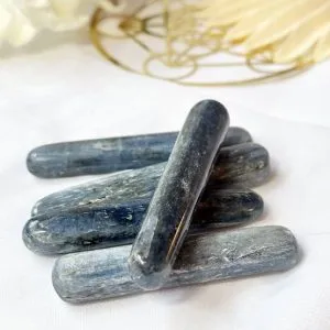 Blue Kyanite wands polished