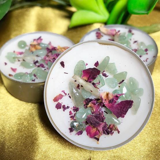 Crystalline + Herb Candles