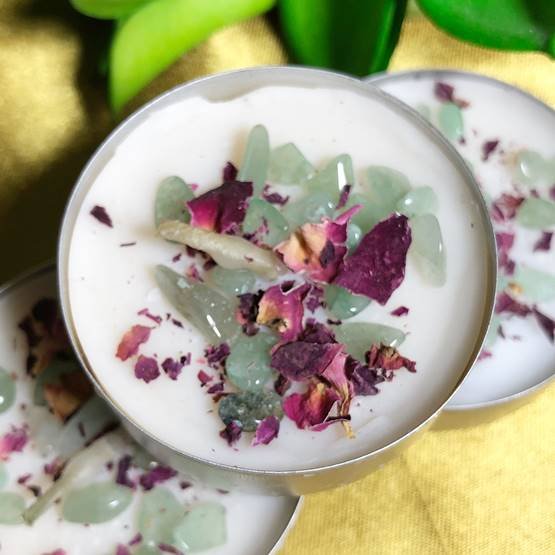 Crystalline + Herb Candles