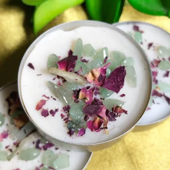 Crystalline + Herb Candles