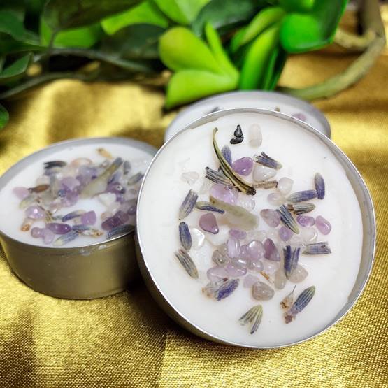 Crystalline + Herb Candles