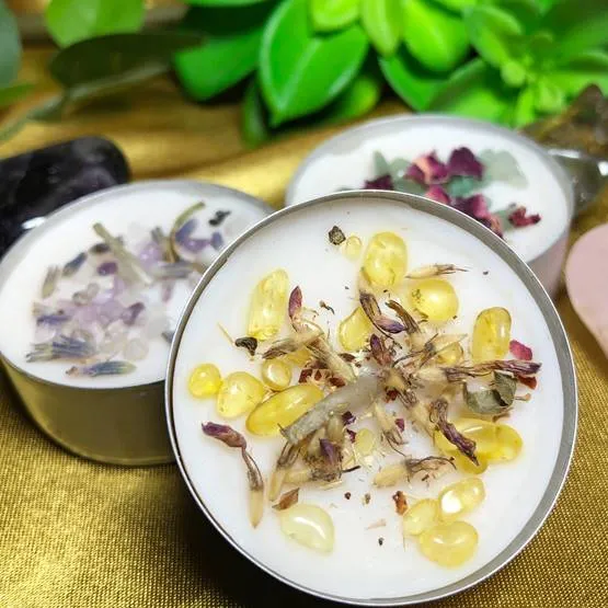 Crystalline + Herb Candles