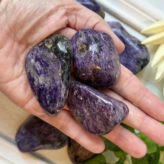 Charoite Palm Stone