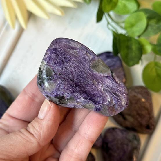 Charoite Palm Stone