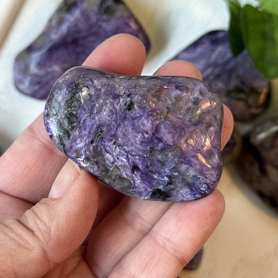 Charoite Palm Stone
