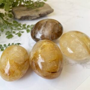 Golden Healer Hematoid Quartz palm