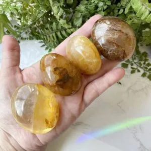 Golden Healer Hematoid Quartz palm