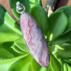 Rhodochrosite Sterling Silver Pendant