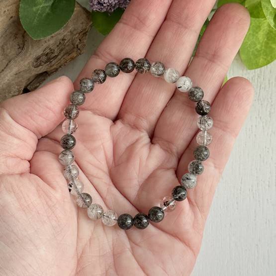 Black Tourmalinated Quartz Bracelet