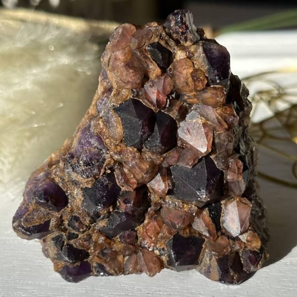 Indian Amethyst with Hematite Cluster