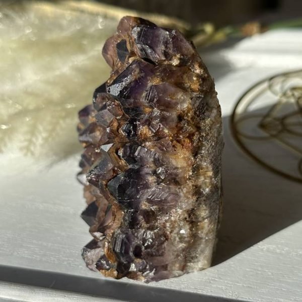 Indian Amethyst with Hematite Cluster