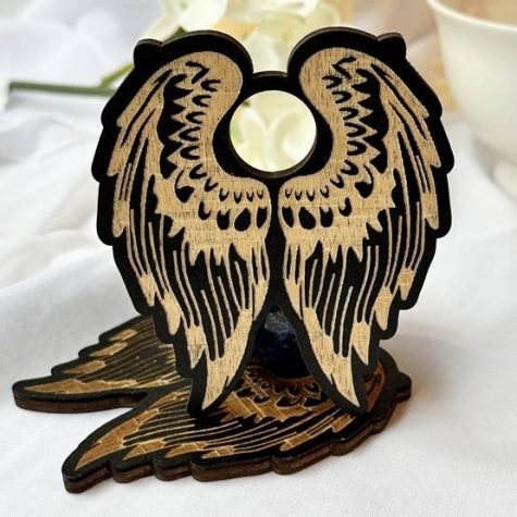 Angel Wing crystal sphere stand