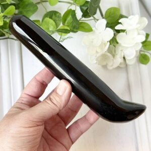 Black Obsidian is very protective by absorbing negativity, shielding from others emotions/EMF. It helps release anger.