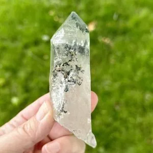 Rare Himalayan Quartz with Green Chlorite from Kulu Valley. Exceptional clarity, powerful healing, and spiritual growth