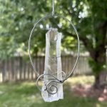 Floating Hanging Crystal for Garden or Home Clear Quartz Point