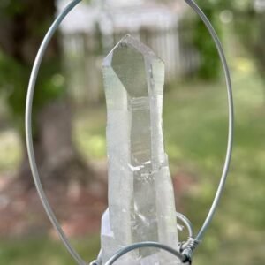 Floating Hanging Crystal for Garden or Home Clear Quartz Point