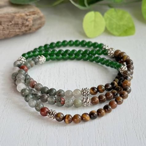 Abundance Intention Bracelet jade tigers eye bloodstone