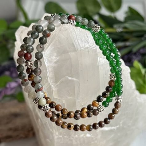 Abundance Intention Bracelet jade tigers eye bloodstone