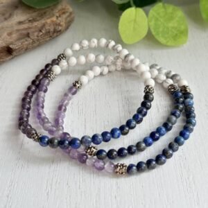 Mental Clarity Bracelet Lapis Lazuli Amethyst Howlite