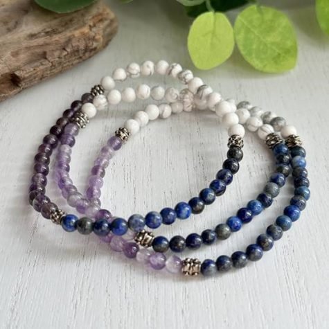 Mental Clarity Bracelet Lapis Lazuli Amethyst Howlite
