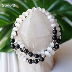 protection shungite selenite intention bracelet