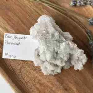 Blue Aragonite raw fluorescent