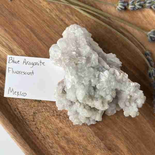 Blue Aragonite (Fluorescent) Cluster
