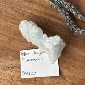 Blue Aragonite raw fluorescent