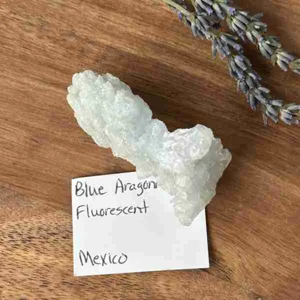 Blue Aragonite (Fluorescent) Cluster
