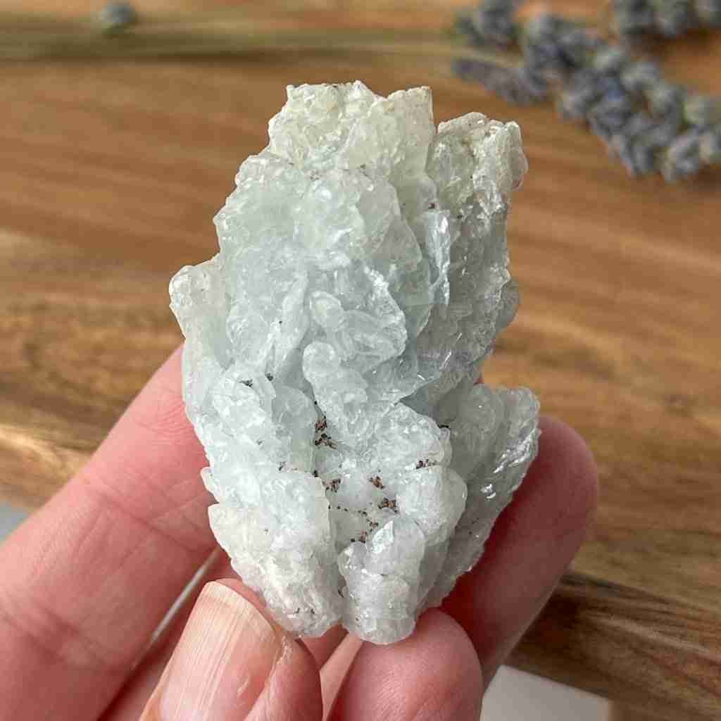 Blue Aragonite raw fluorescent