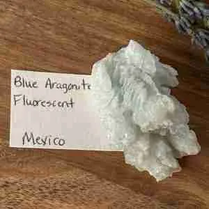 Blue Aragonite raw fluorescent