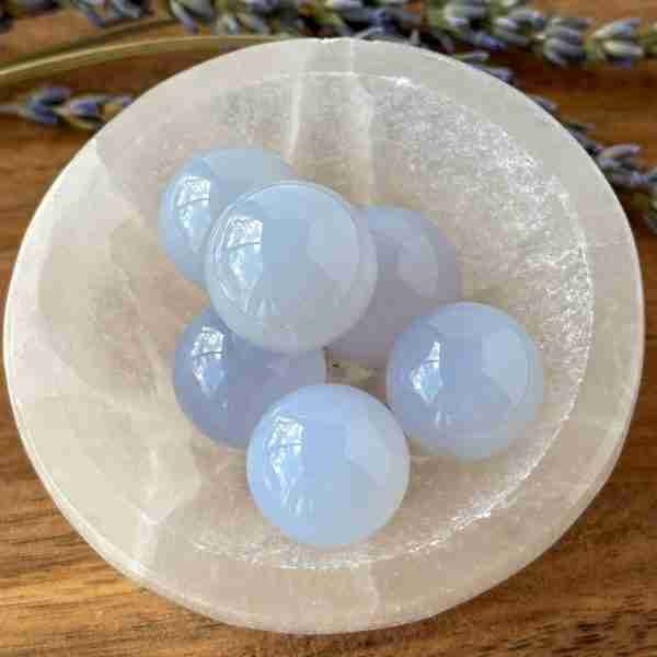 Blue Chalcedony mini spheres