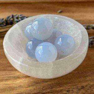Blue Chalcedony mini spheres