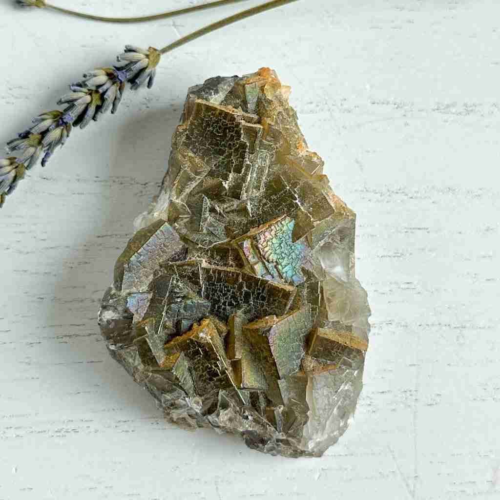 Natural Rainbow Iridescent Fluorite Pakistan