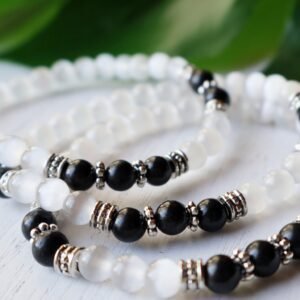 protection shungite selenite intention bracelet