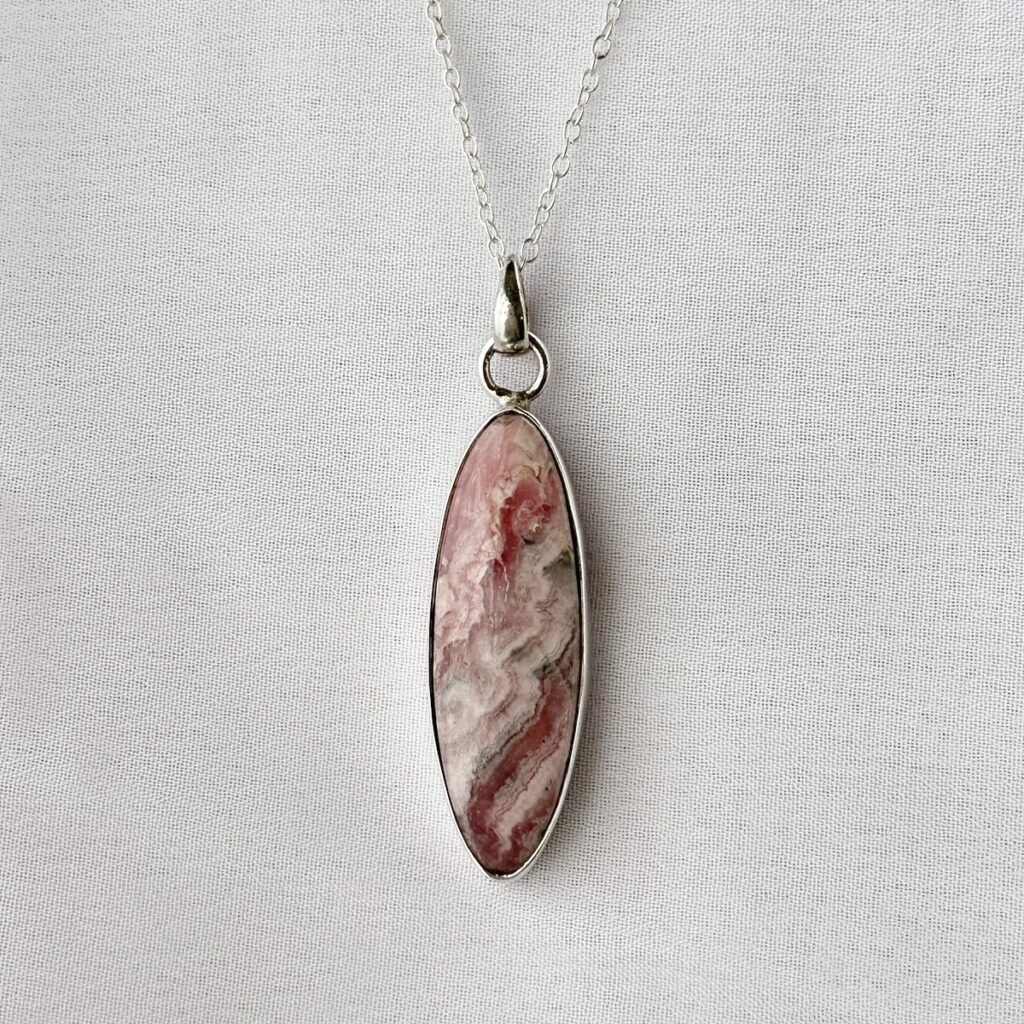 rhodochrosite sterling silver pendant