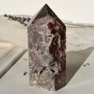 Agate with Quartz Druzy Tower