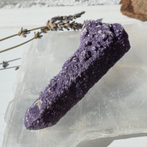 Purple Fluorite on Candle Quartz