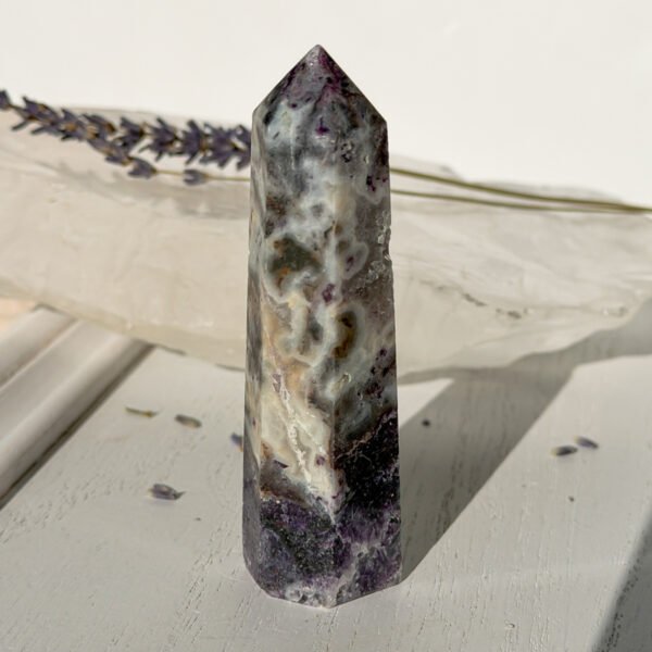 Purple Fluorite with Agate & Quartz Druzy
